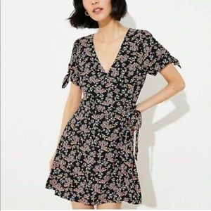 LOFT floral wrap skort dress
